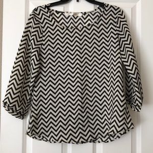 Liberty Love Chevron 3/4 Sleeve Shirt